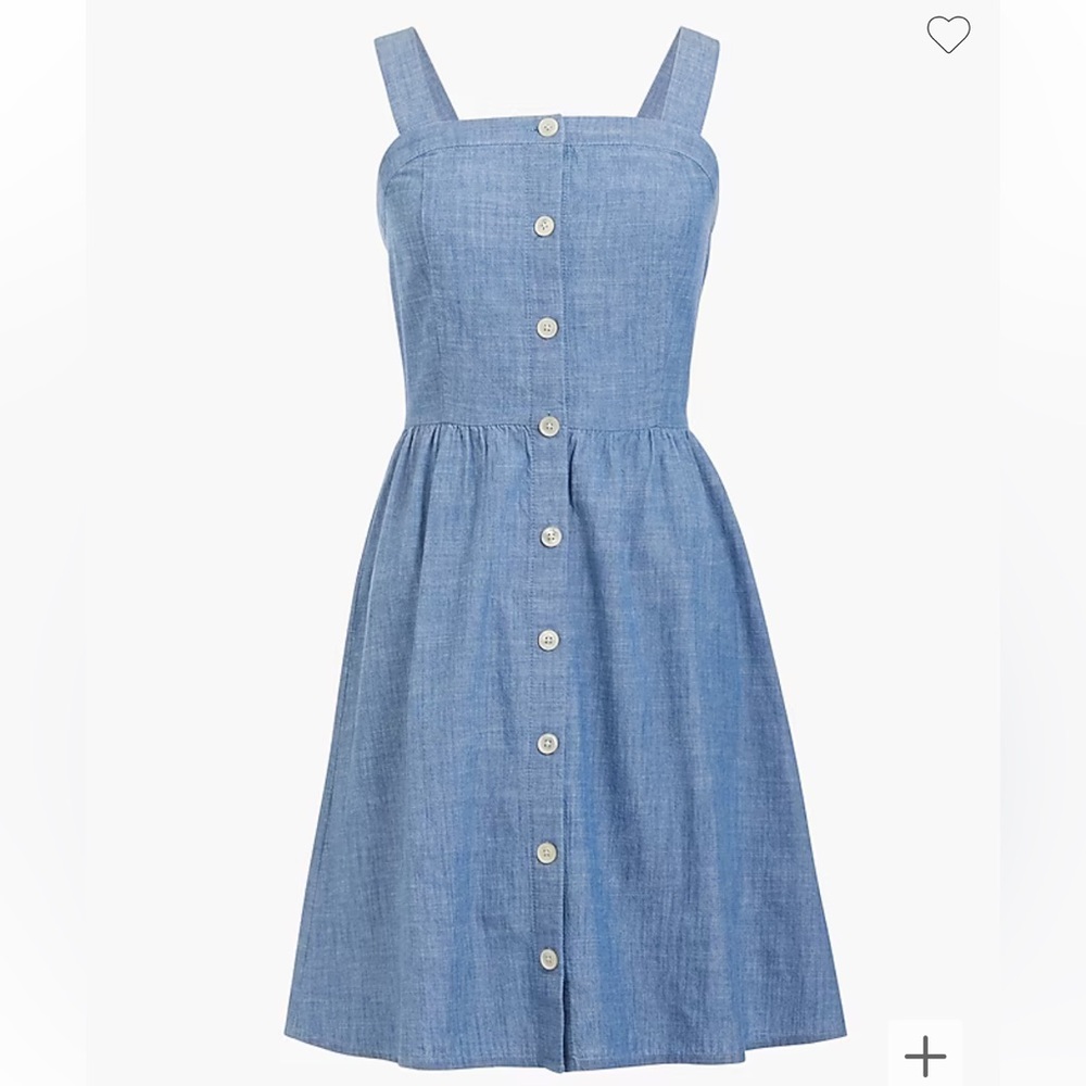 J.Crew Chambray Button Front Midi Dress Blue Size 4